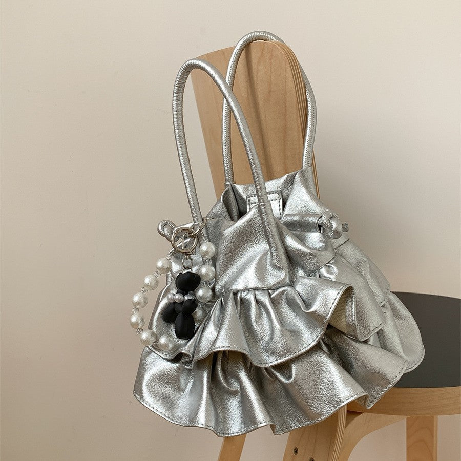 Women's Spring Design Lotus Edge Portable Soft Creative Handbags