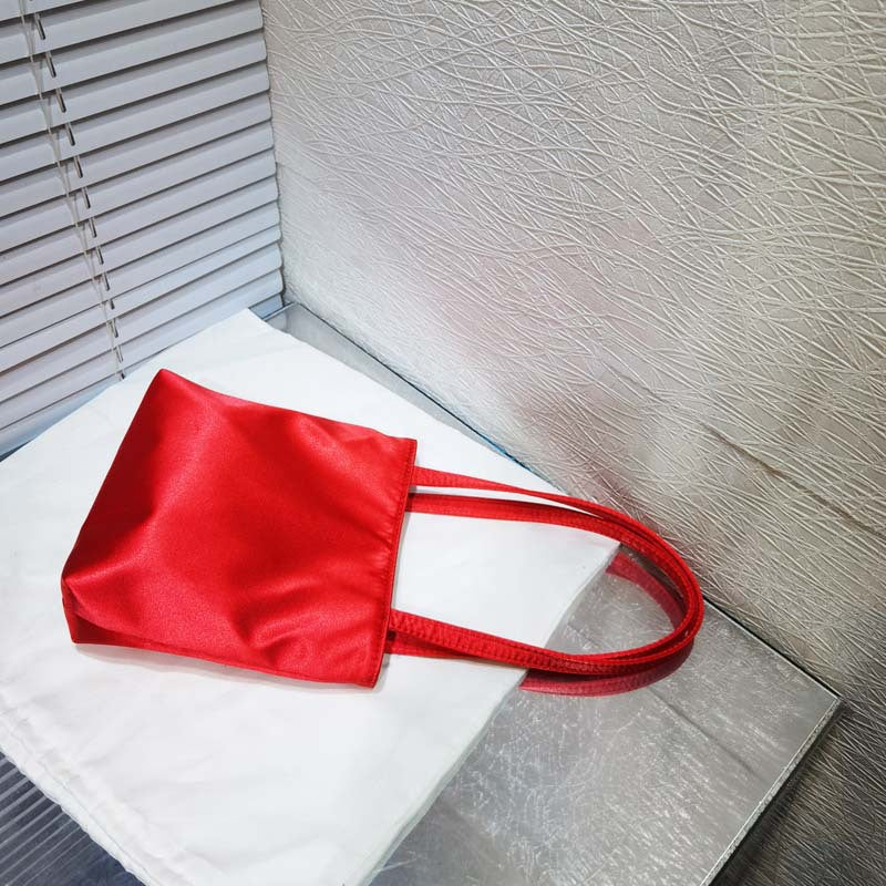 Women's Satin Color Matching Chessboard Plaid Underarm Armpit Bags