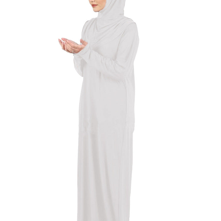 Charming Solid Color Hooded Dress Stitching Dresses