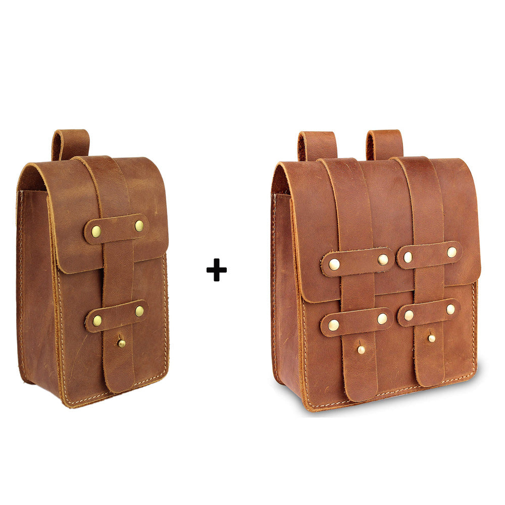 Women's & Men's & Vintage Pants Pannier Crazy Horse Genuine Phone Bags