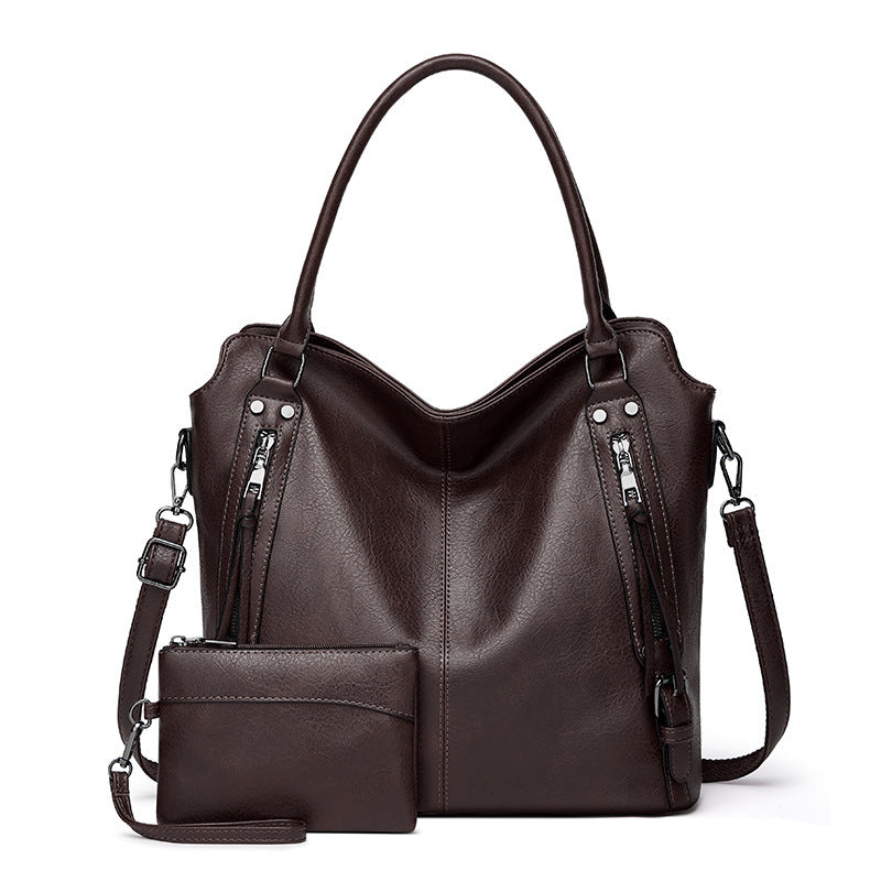 Women's Large Capacity Textured Simple Commuter Handbags