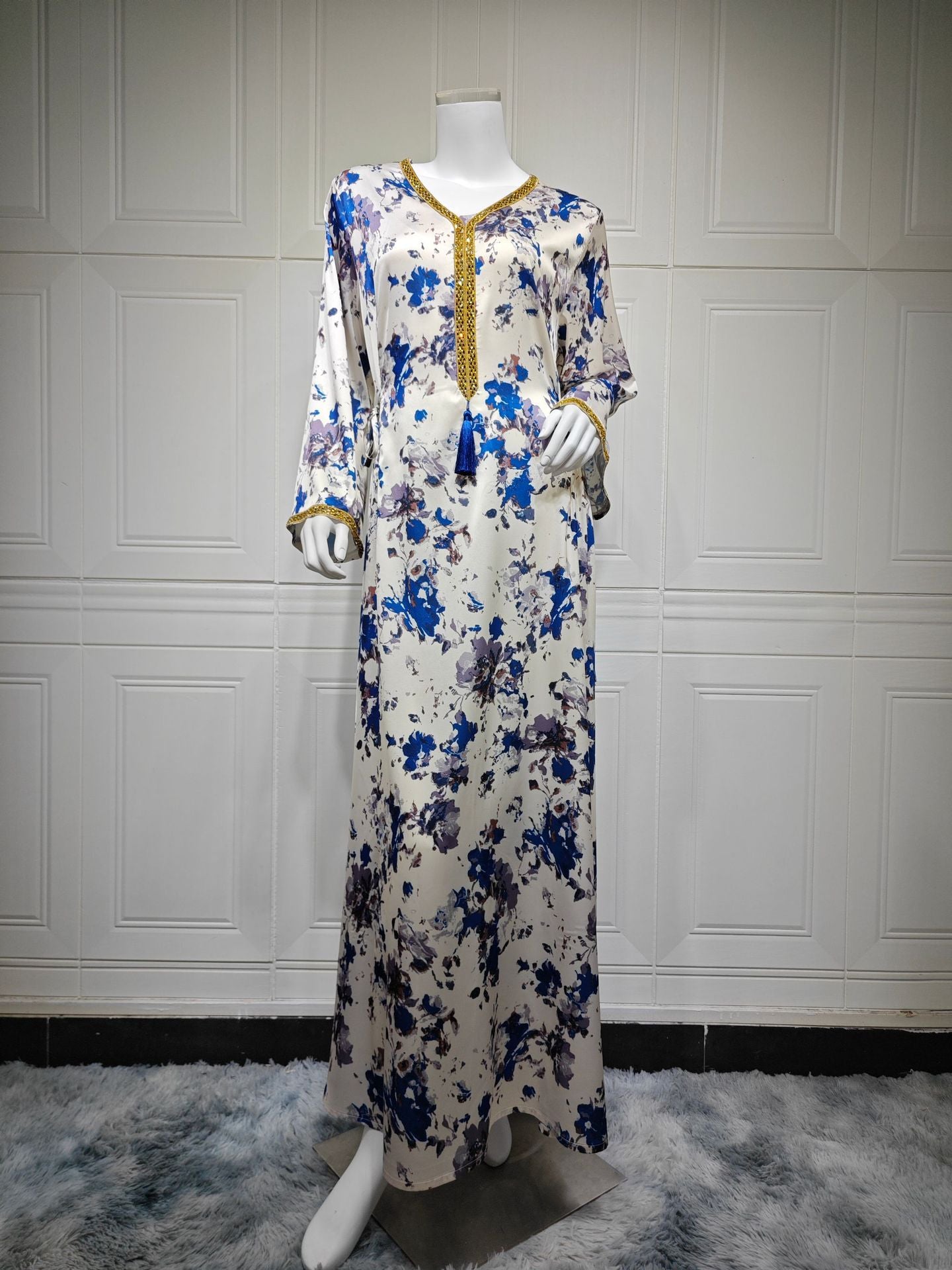 Graceful Printed Robe Elegant Soft Home Clothing