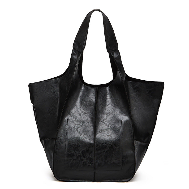 Women's Retro Simple Big Soft Leather Large Handbags