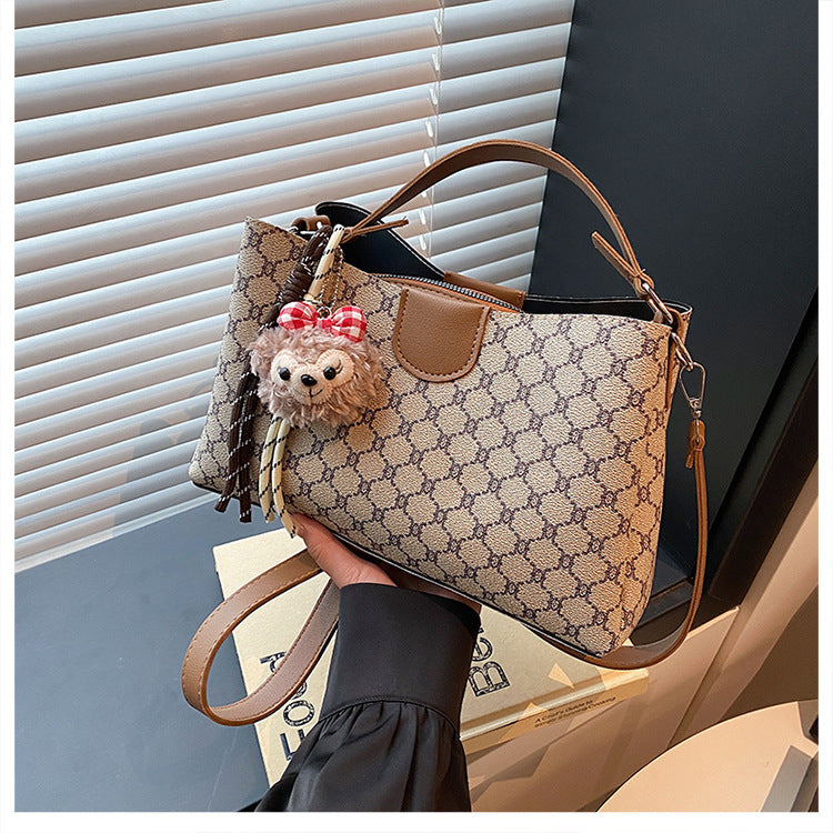 Women's Fashion Contrast Color Trendy Design Simple Women's Shoulder Bag