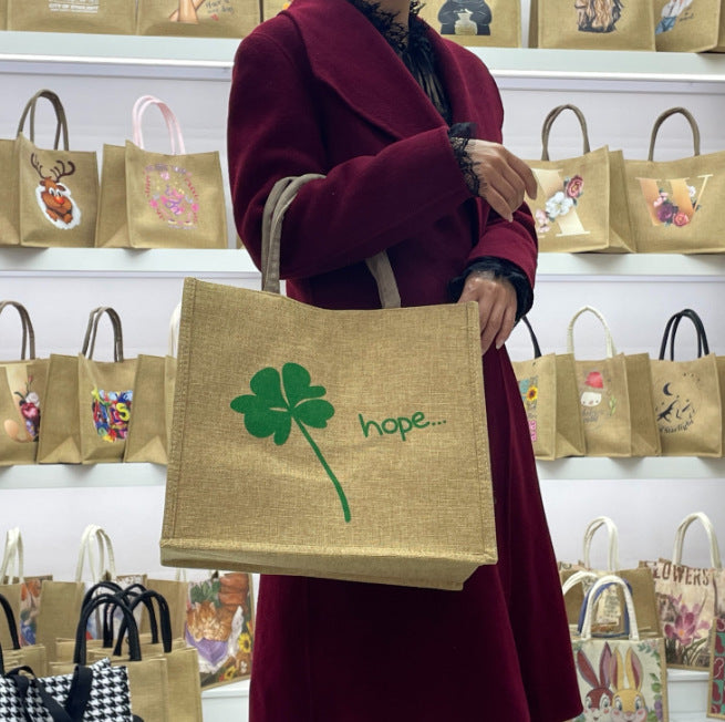 Large Capacity Versatile Summer Linen Fashion Tote Bags