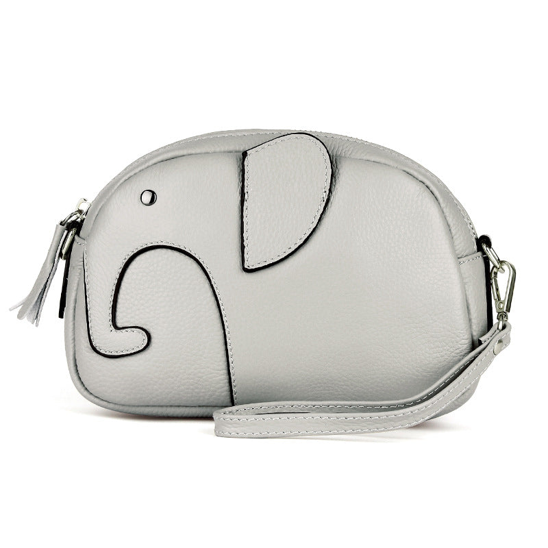Women's Macaron Genuine Leather Creative Fashion Elephant Trendy Shoulder Bags