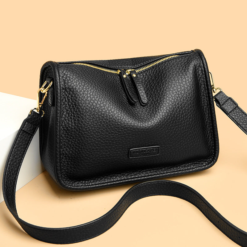 Women's Large Capacity Fashionable Simple Textured Korean Shoulder Bags