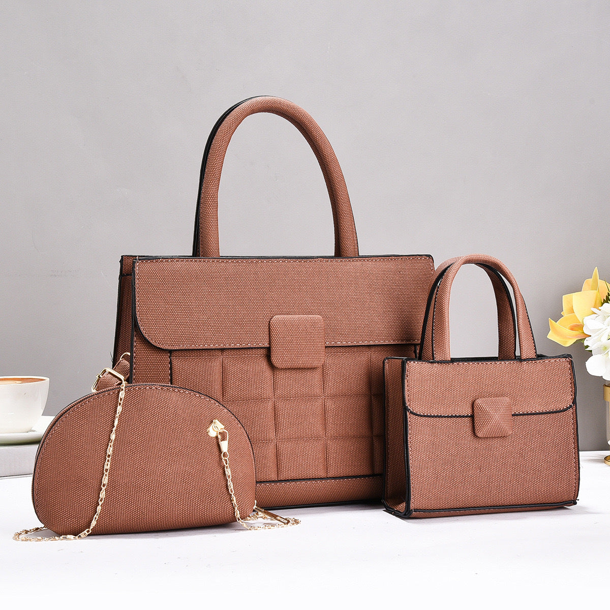 Pattern Simple Advanced Large Capacity Contrast Color Handbags