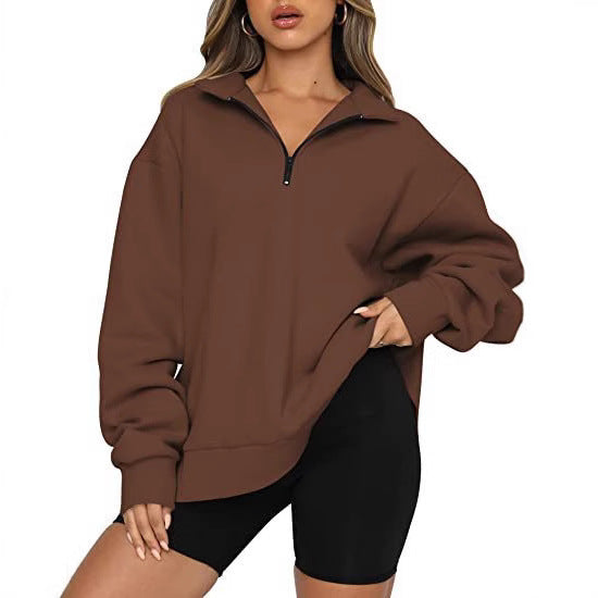 Women's Winter Veet Hoodie Loose Solid Color Sweaters