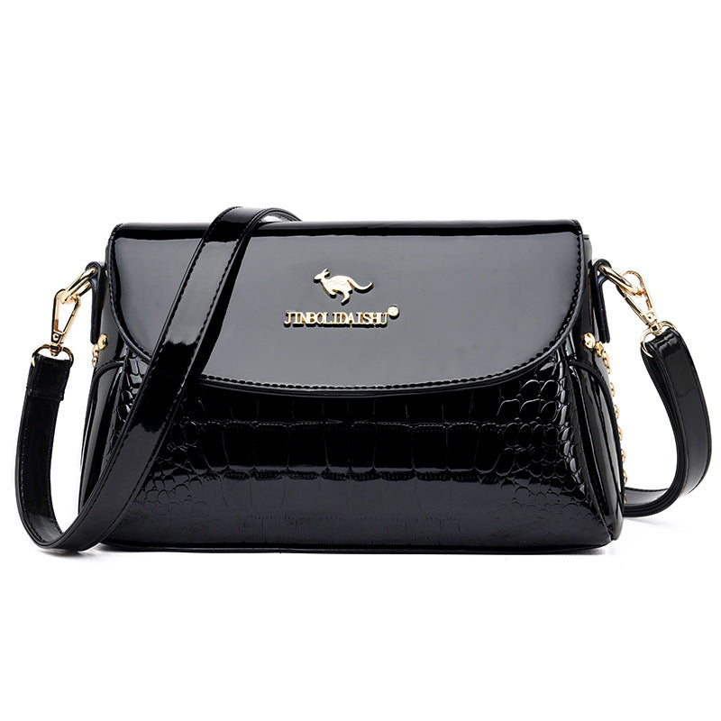 Women's Soft Patent Leather Fashion Mother Shoulder Bags