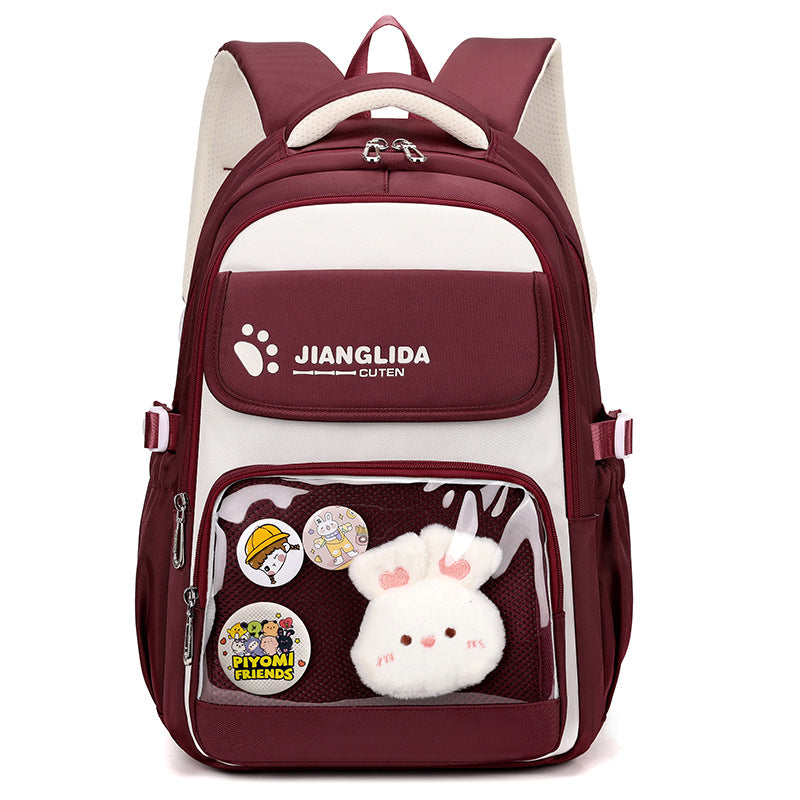 Women's Large Capacity Chinese Black Stain Resistant Middle School Students' Schoolbags