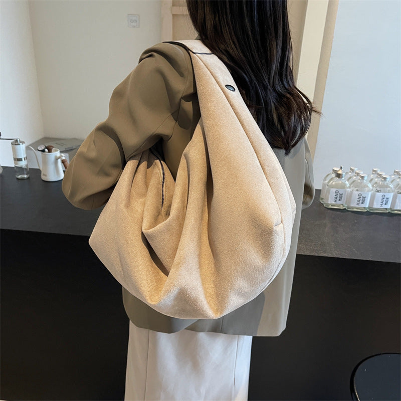 Women's Loose Large Capacity Commuter Suede Shoulder Bags