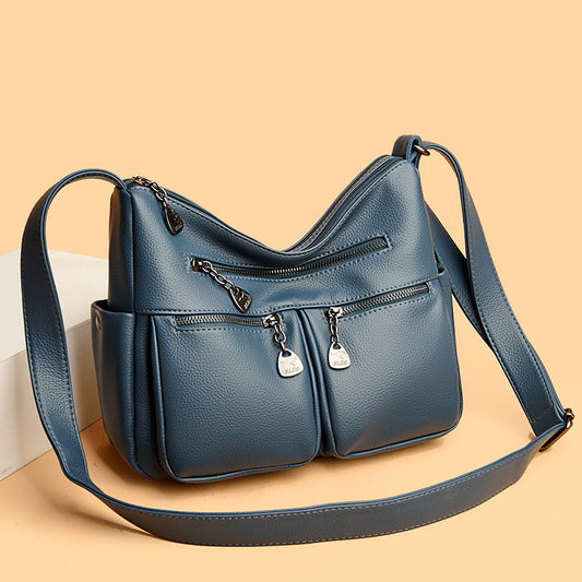 Women's Large Capacity Soft Leather Mother Tide Crossbody Bags