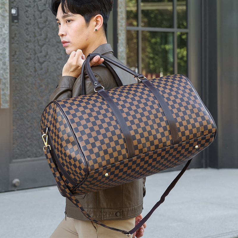 Short Business Trip Fashion Plaid Storage Large Bags