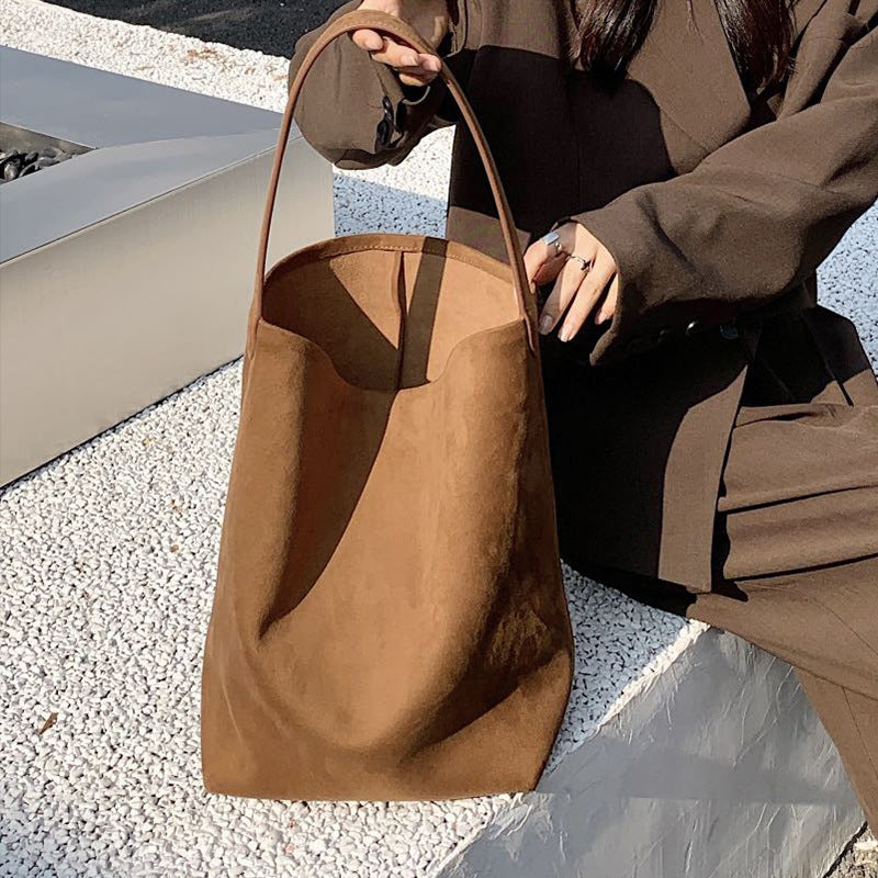 Women's Suede For Idle Style Cowhide Leather Handbags