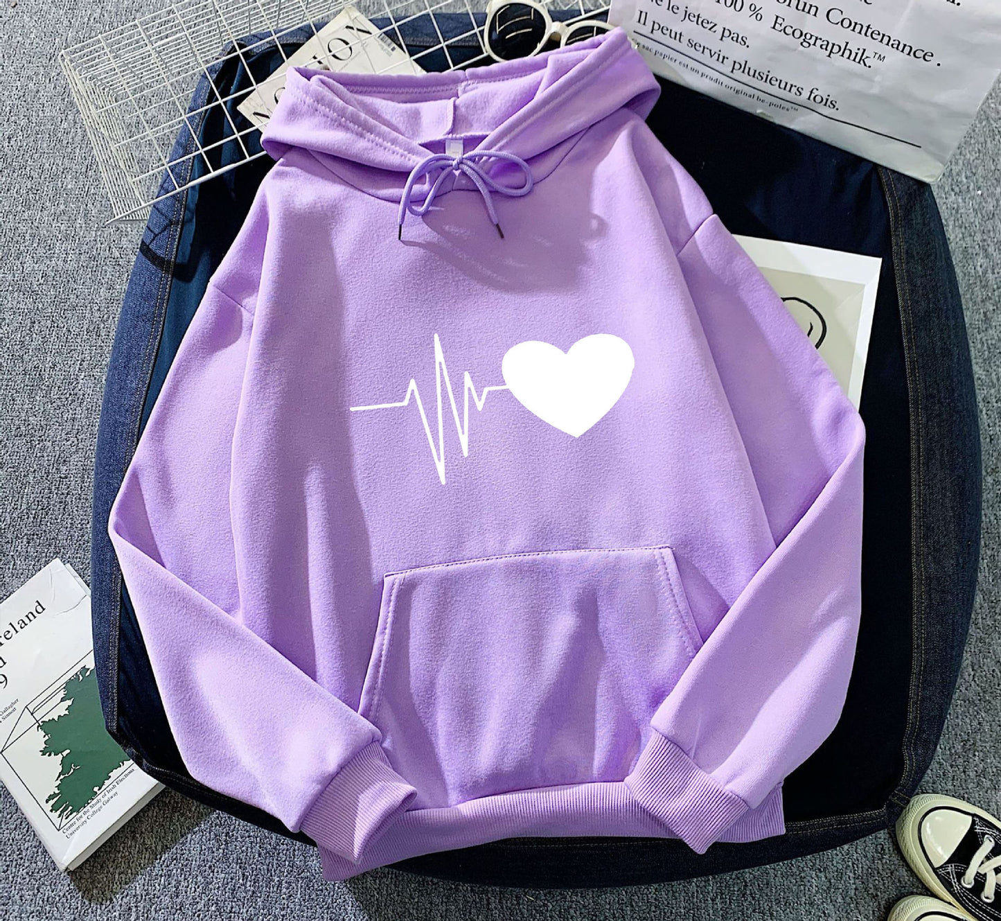 Versatile Fleece-lined Hoodie Unisex Wear Loose Sweaters