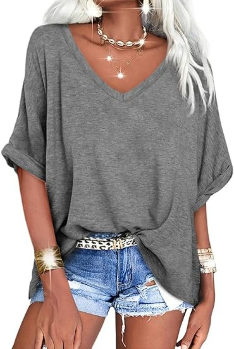 Women's Summer Casual Sleeve Loose T-shirt Blouses