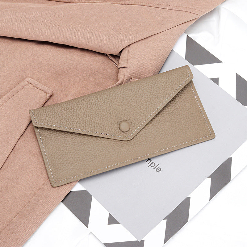 Women's Real Leather Long Large Capacity Pure Card Holder