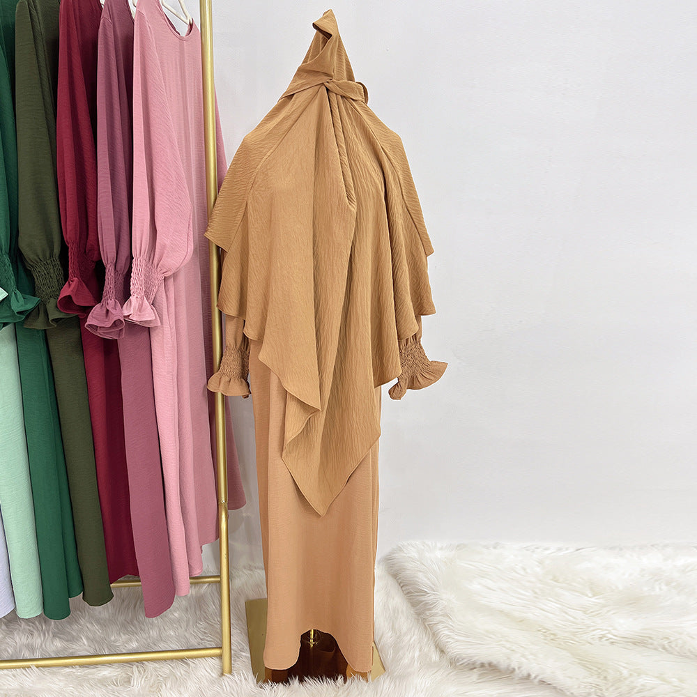 Turkey Solid Color Dress With Headscarf Dresses