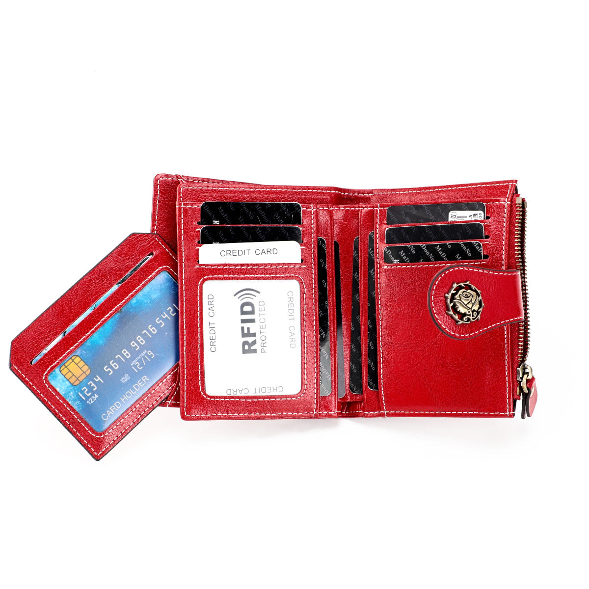 Women's Style Leather Cowhide High-grade Short Ladies Wallets