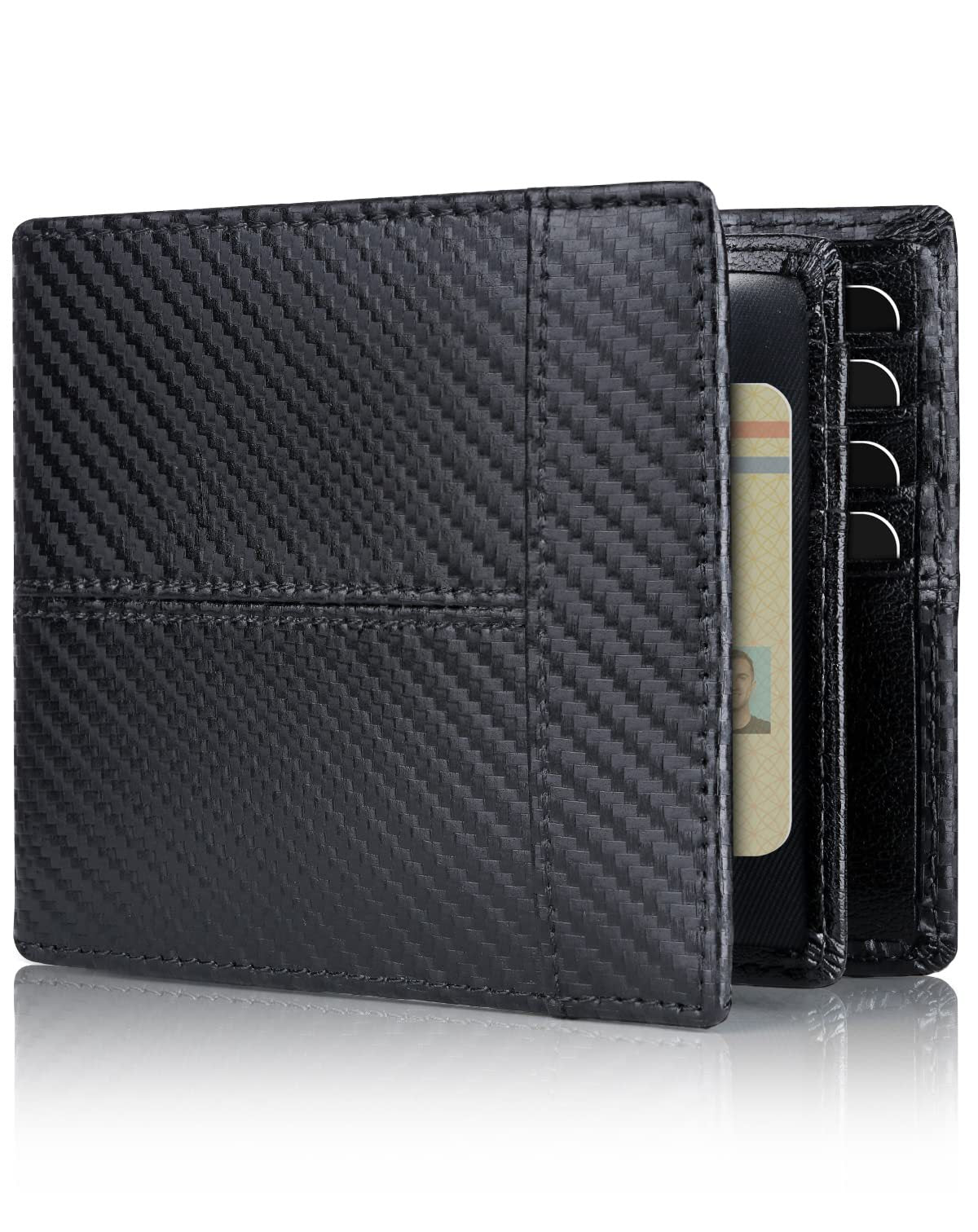 Men's First Layer Short Carbon Fiber Cowhide Men's Wallets