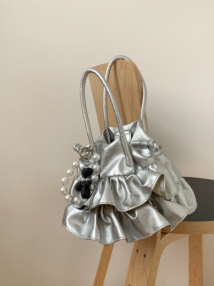 Women's Spring Design Lotus Edge Portable Soft Creative Handbags