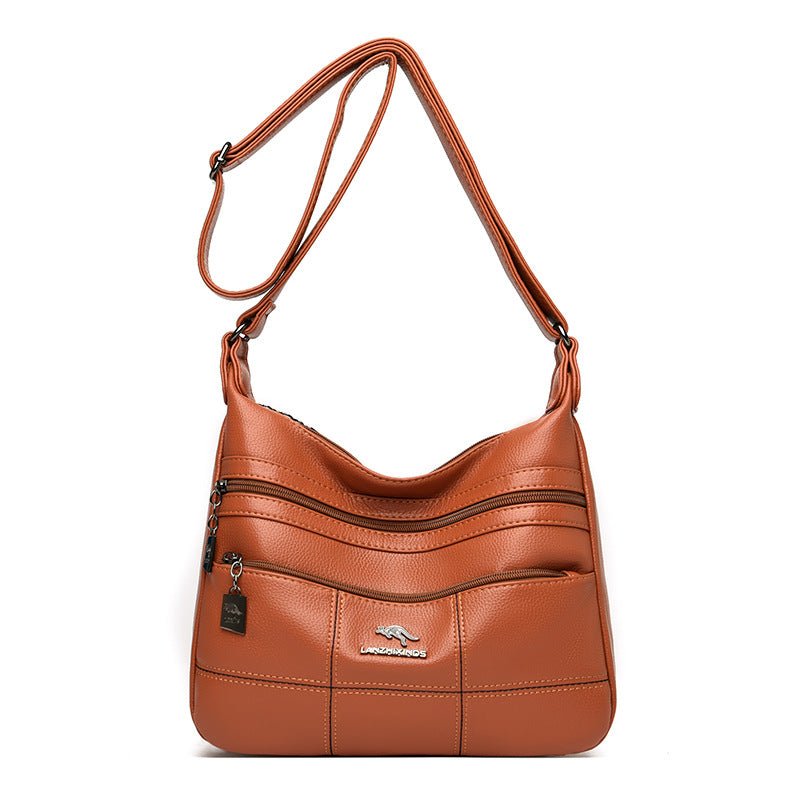 Women's Mother's Summer Tide Soft Leather Large Crossbody Bags