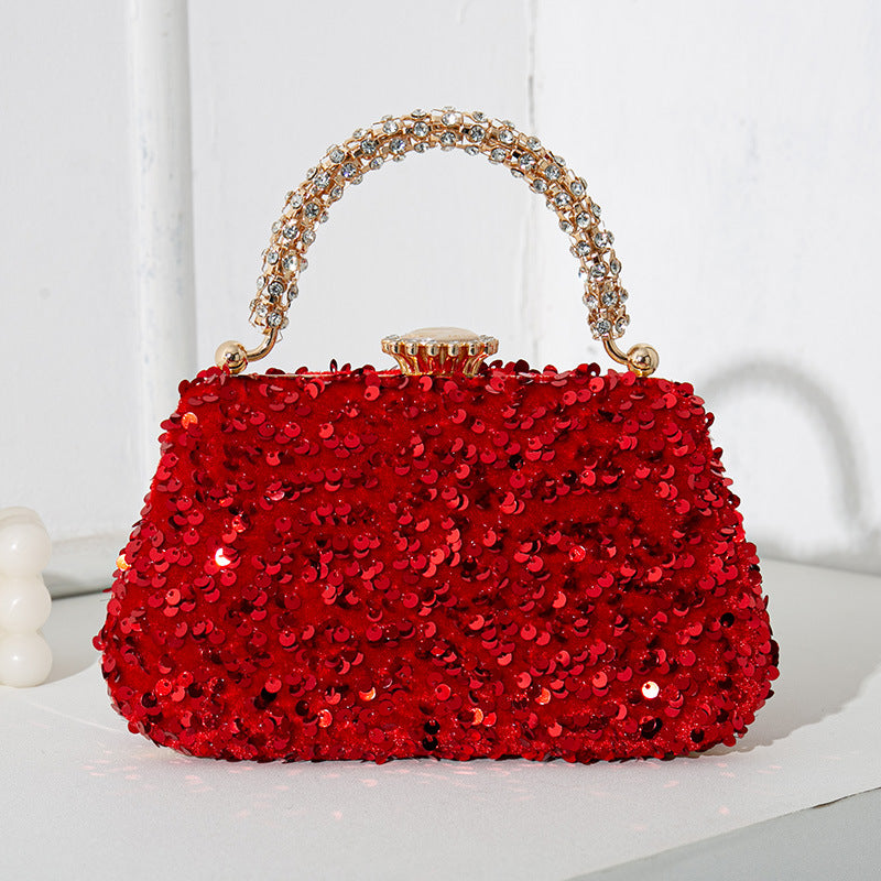 Women's Retro Fashion Dinner Sequined Banquet Portable Evening Bags