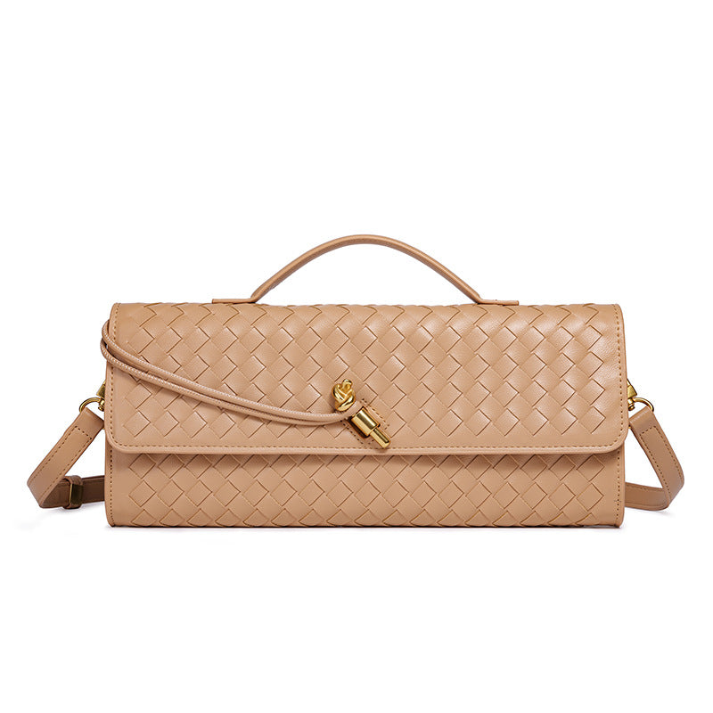 Women's Niche Woven Baguette Fashion Horizontal Clutch Handbags