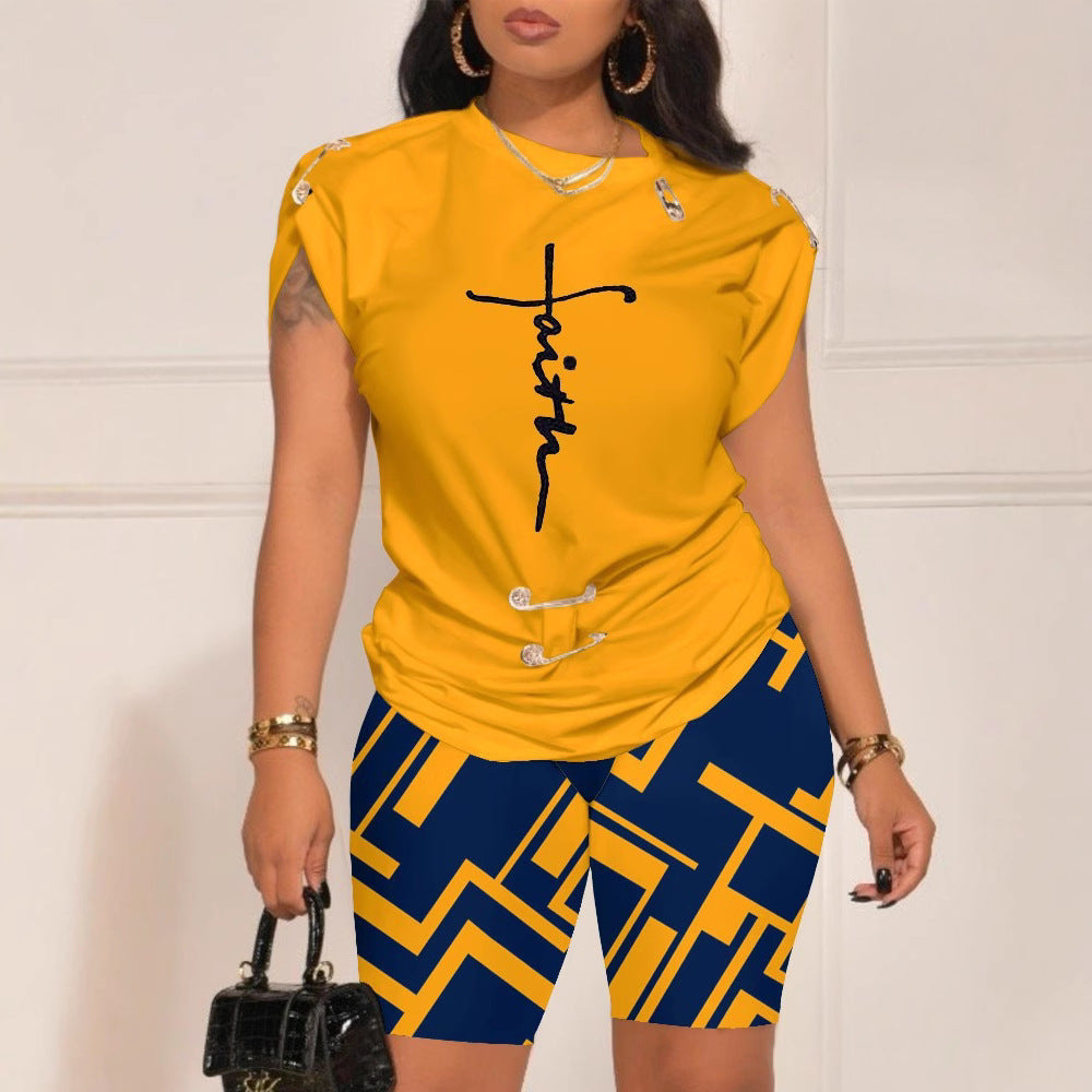 Summer Fashion Casual Design Pin Digital Suits