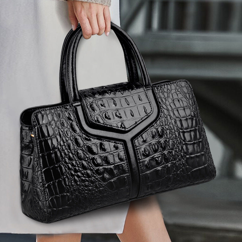 Women's Retro Alligator Print Large Capacity High Bags