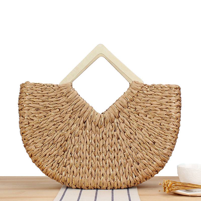 Women's Vacation Beach Simple Gold Thread Fine Shoulder Bags