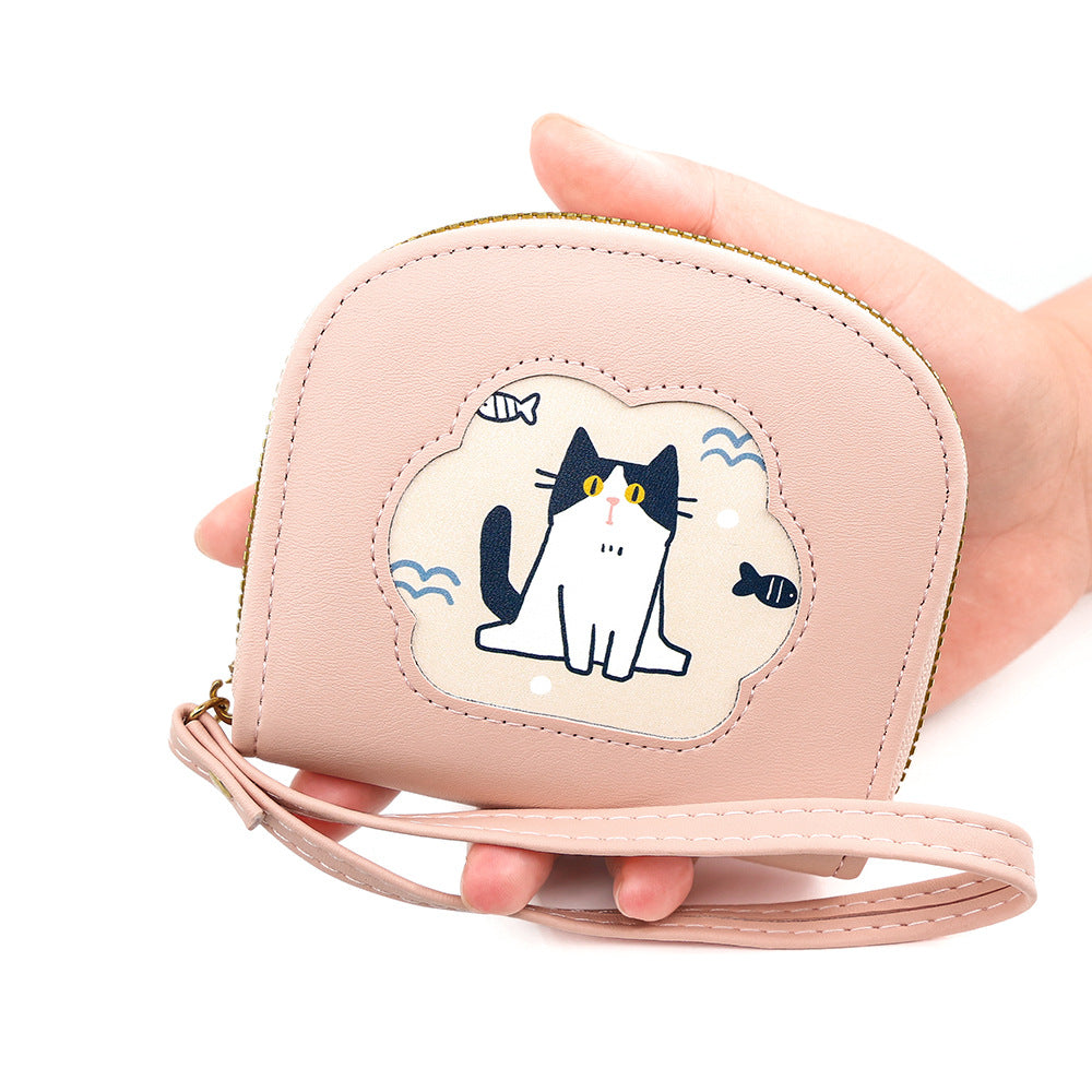 Women's Fashion Short Solid Color Cat Simple Purses