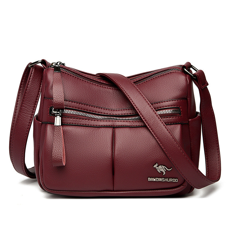 Women's Summer City Simple Big Soft Leather Crossbody Bags