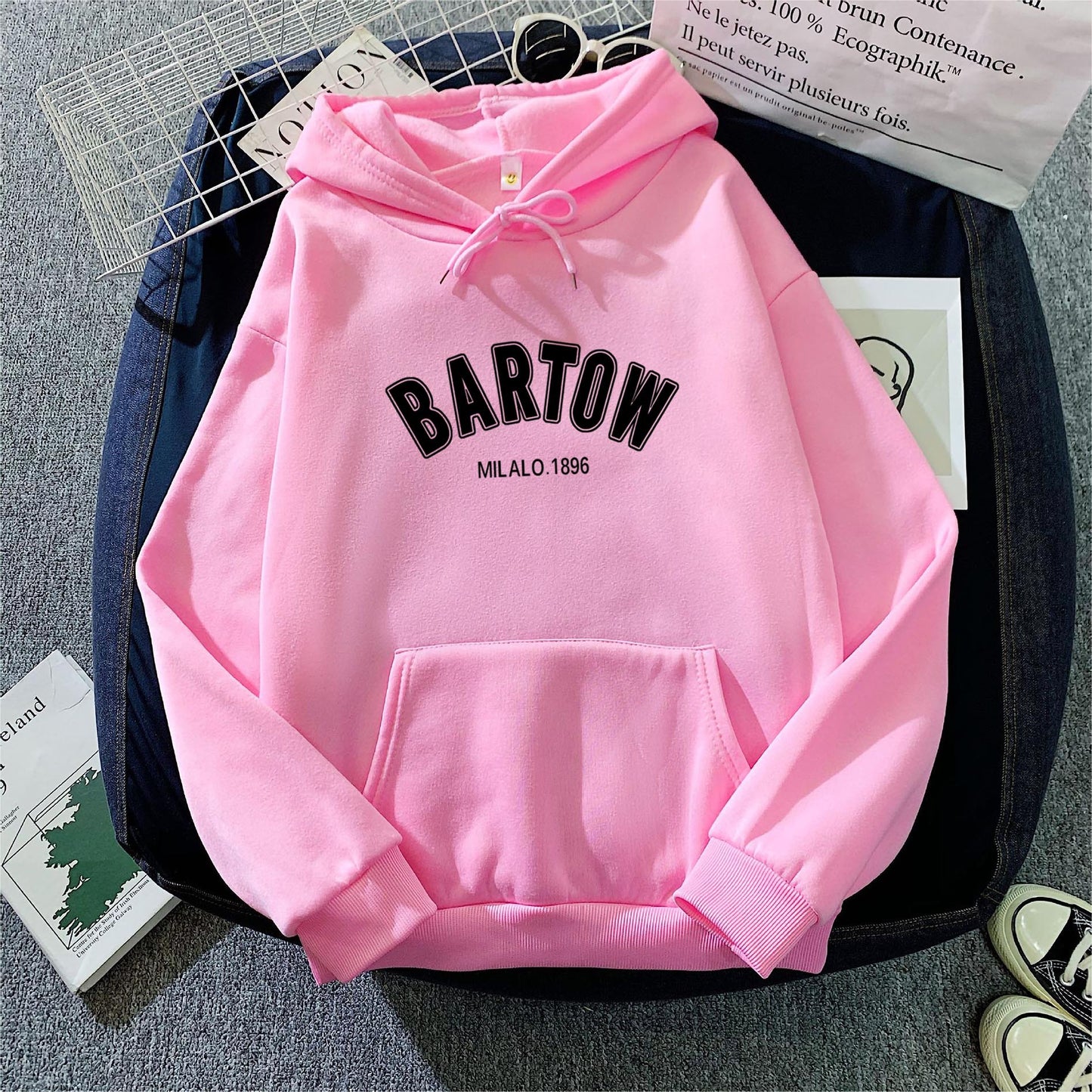 Creative Beautiful Stylish Fleece-lined Hoodie Loose Tops