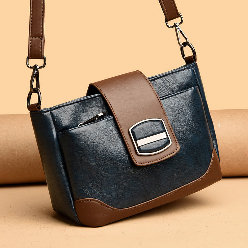 Women's Retro Style Mom Fashion Wax Leather Crossbody Bags