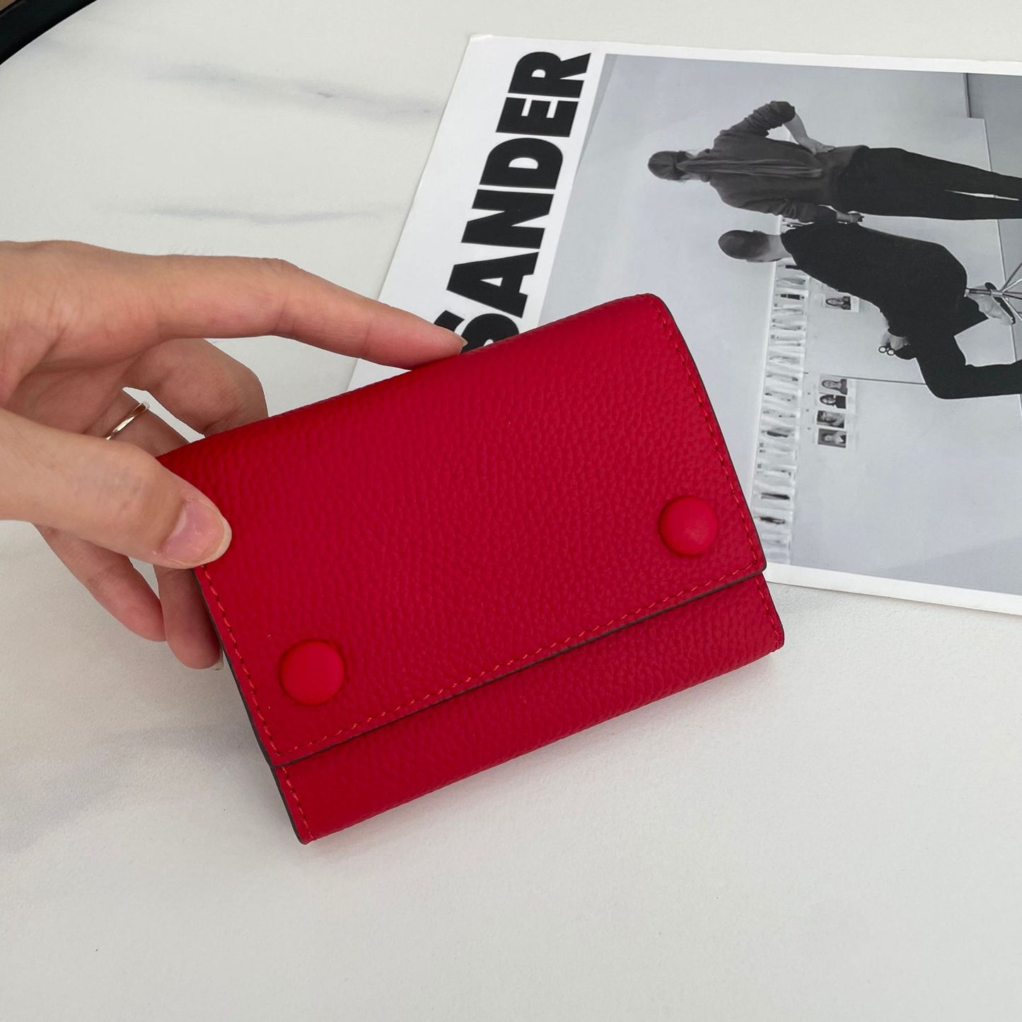 Women's Peas For Genuine Leather Contrast Color Ladies Wallets
