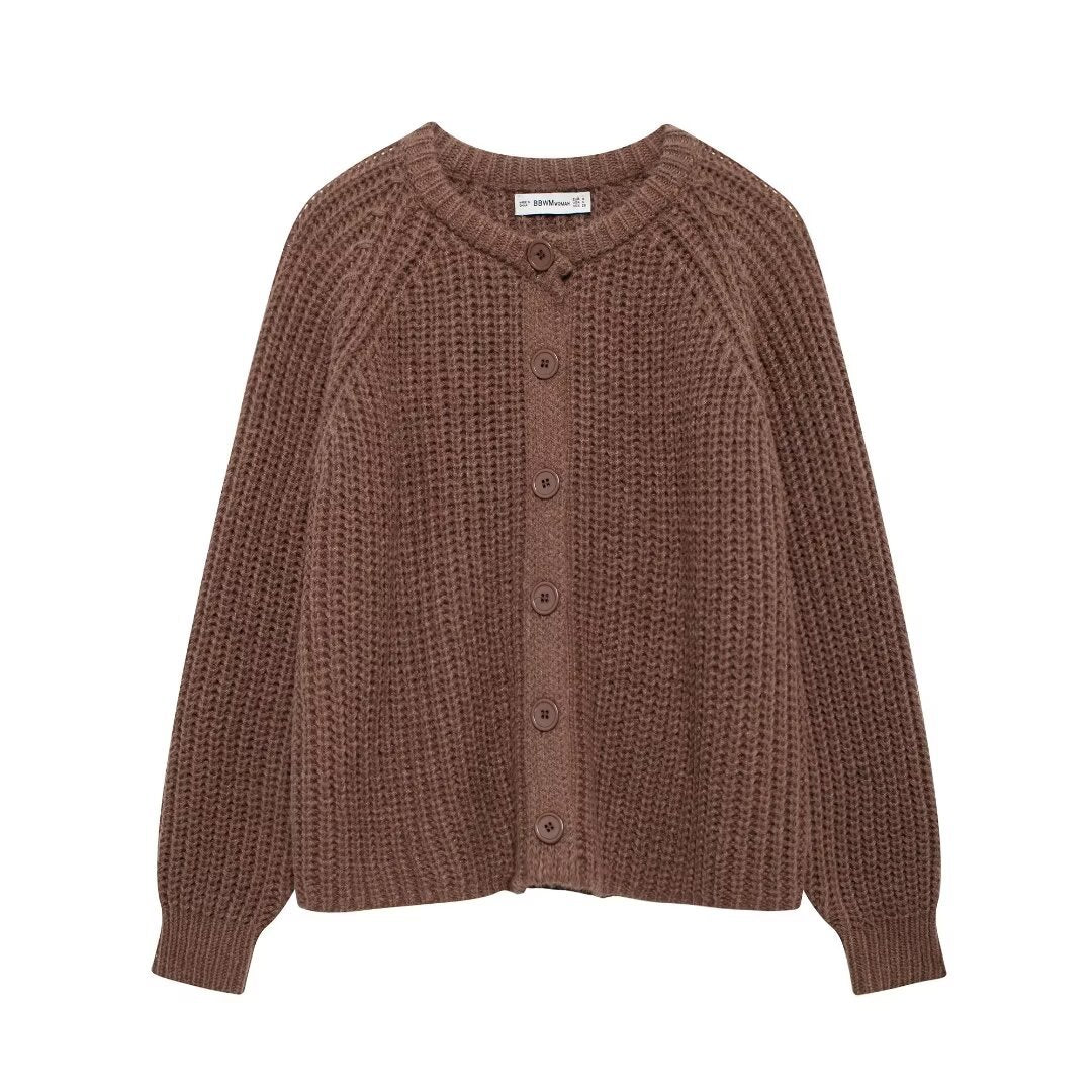 Women's Autumn Solid Color Long-sleeved Knitted For Coats