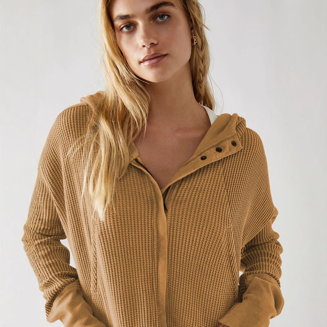 Women's Patchwork Long-sleeved Casual Zipper Trendy Hoodie Sweaters