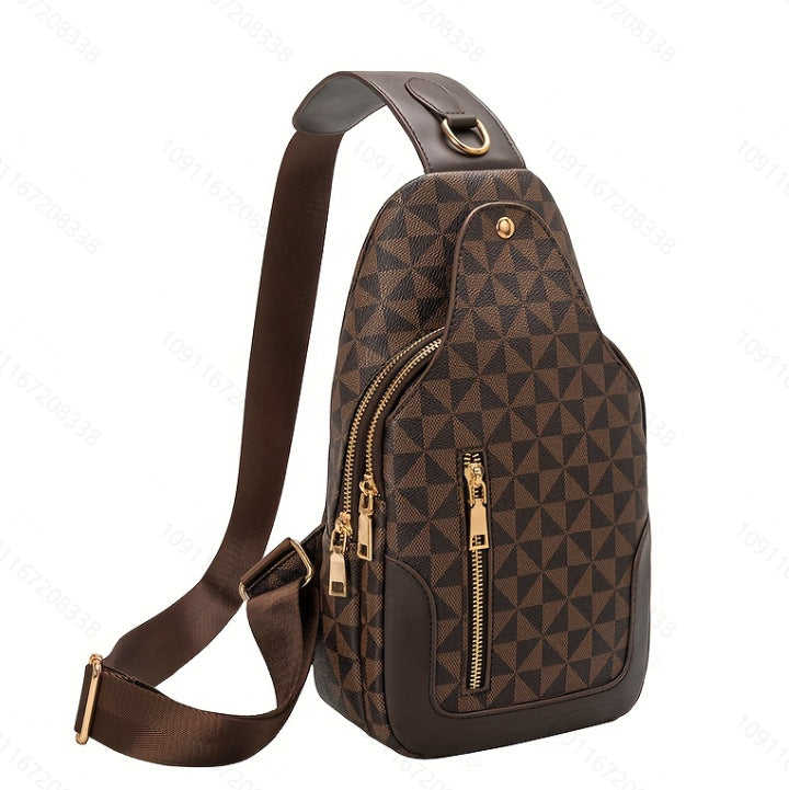 Men's Retro Fashion Light Luxury High-grade Checkerboard Men's Chest Bags