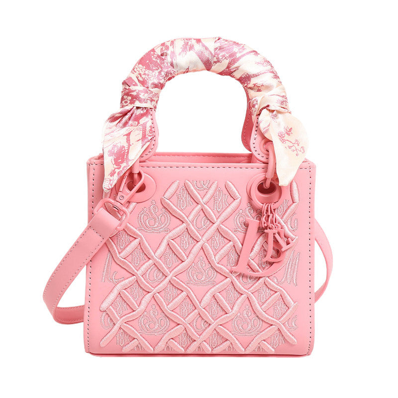 Women's Rhombus Texture Diana Korean Fashion Simple Shoulder Bags