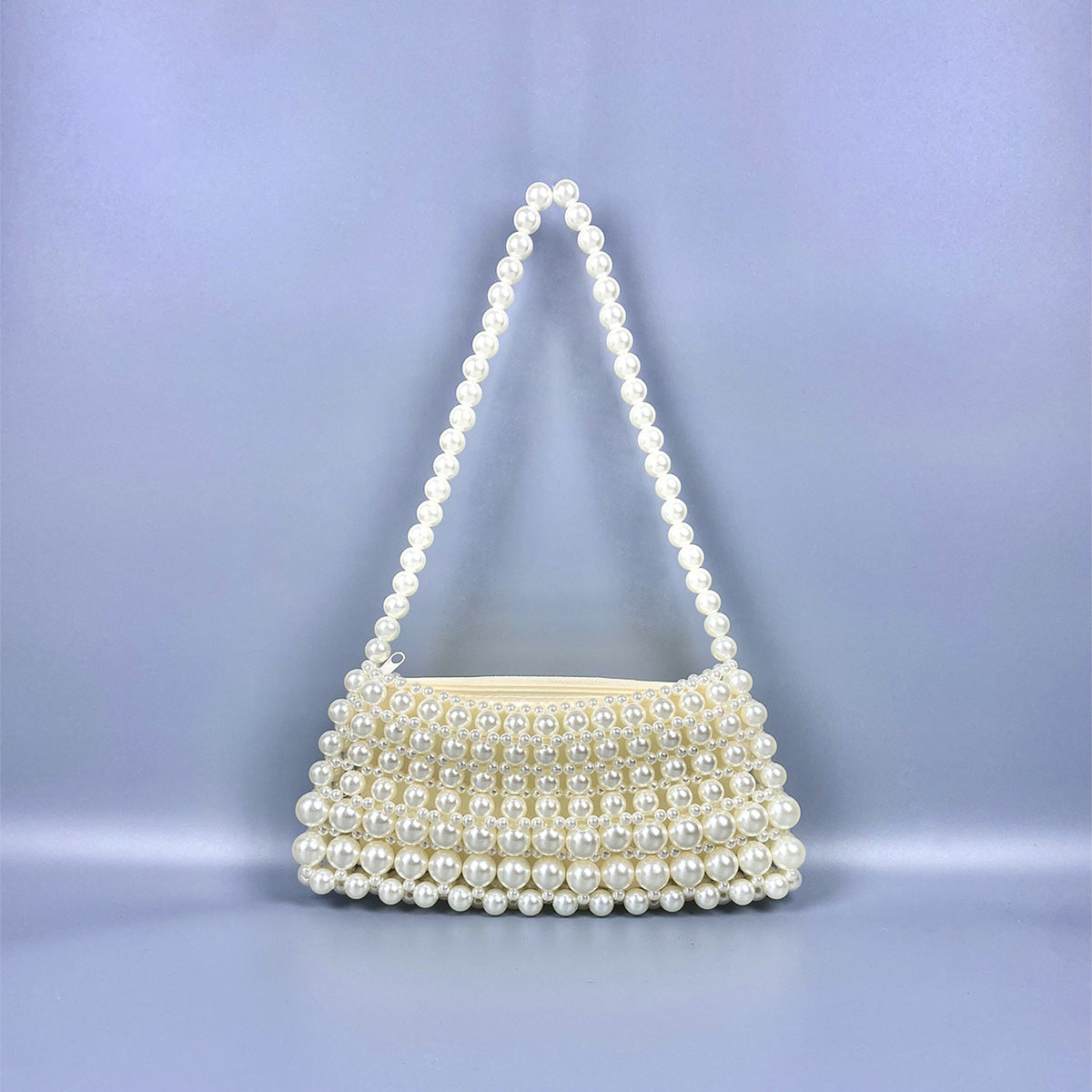 Vintage Pearl Chain Hand-woven Beads Underarm Shoulder Bags