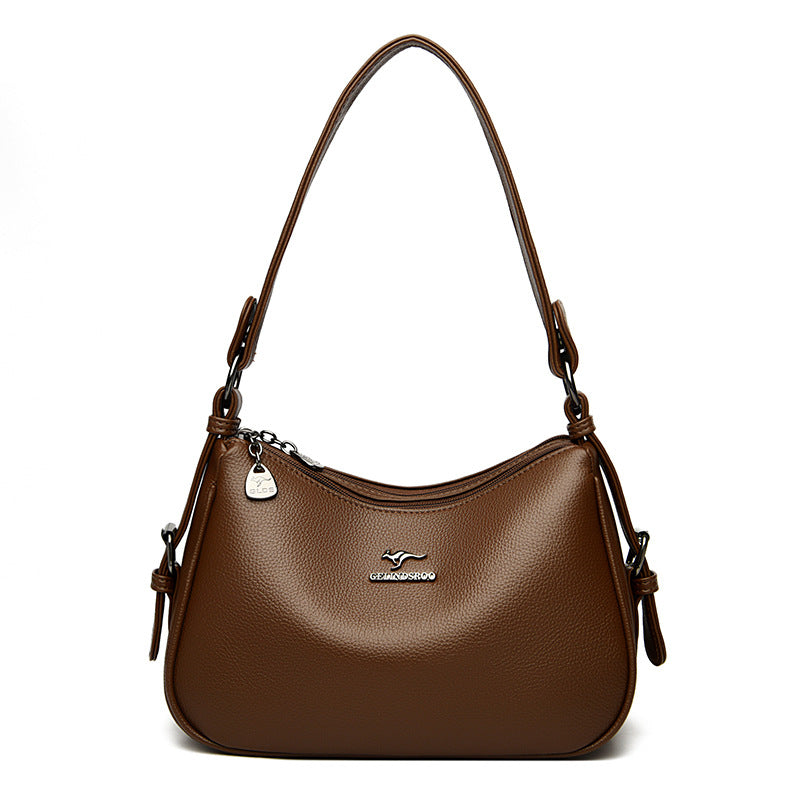 Women's Advanced Texture Soft Leather Underarm Large Capacity Commuter Bags