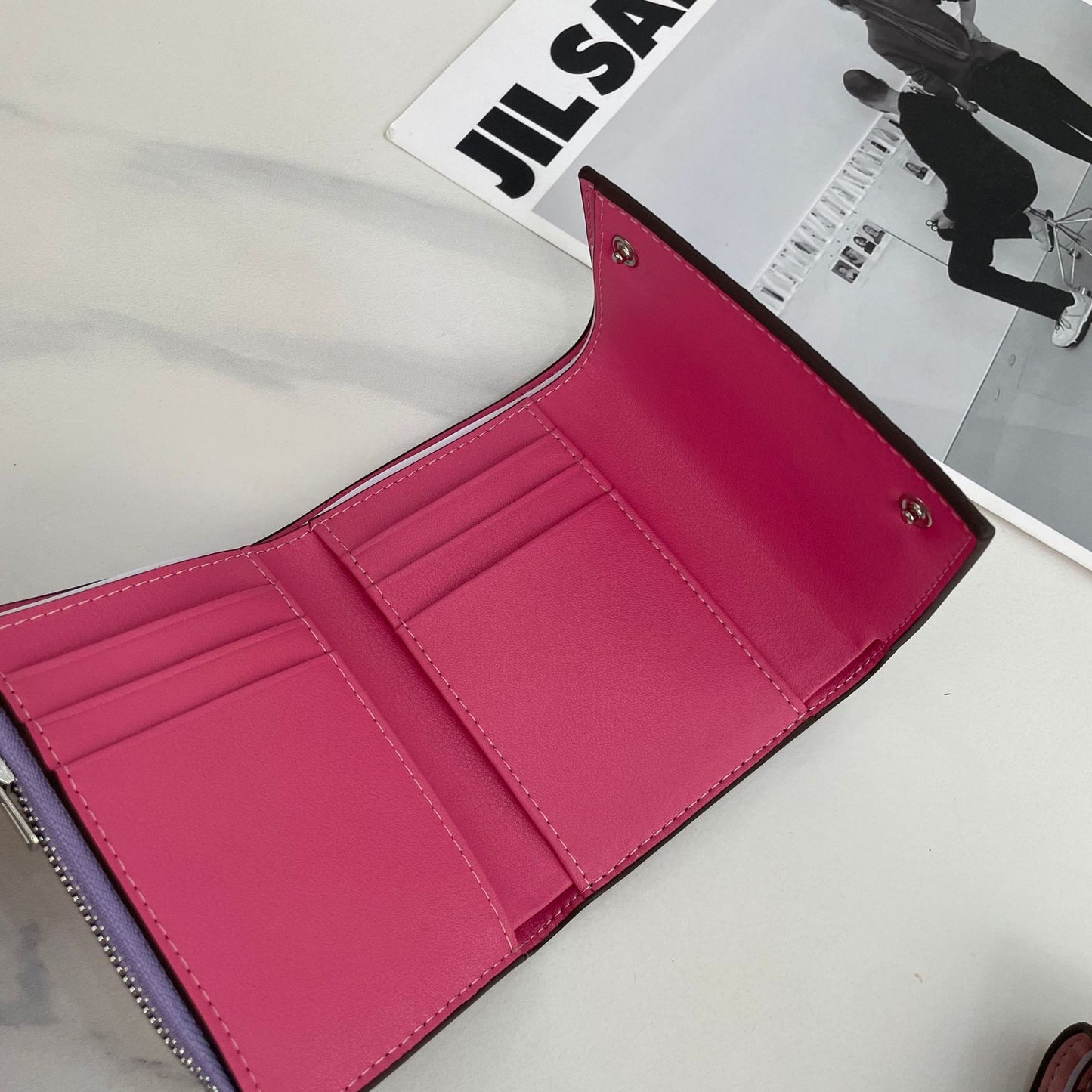 Women's Peas For Genuine Leather Contrast Color Ladies Wallets
