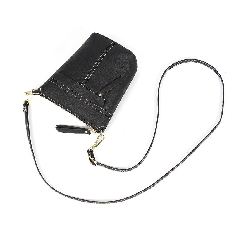 Women's Layer Cowhide Popular Leisure Large Capacity Simple Crossbody Bags