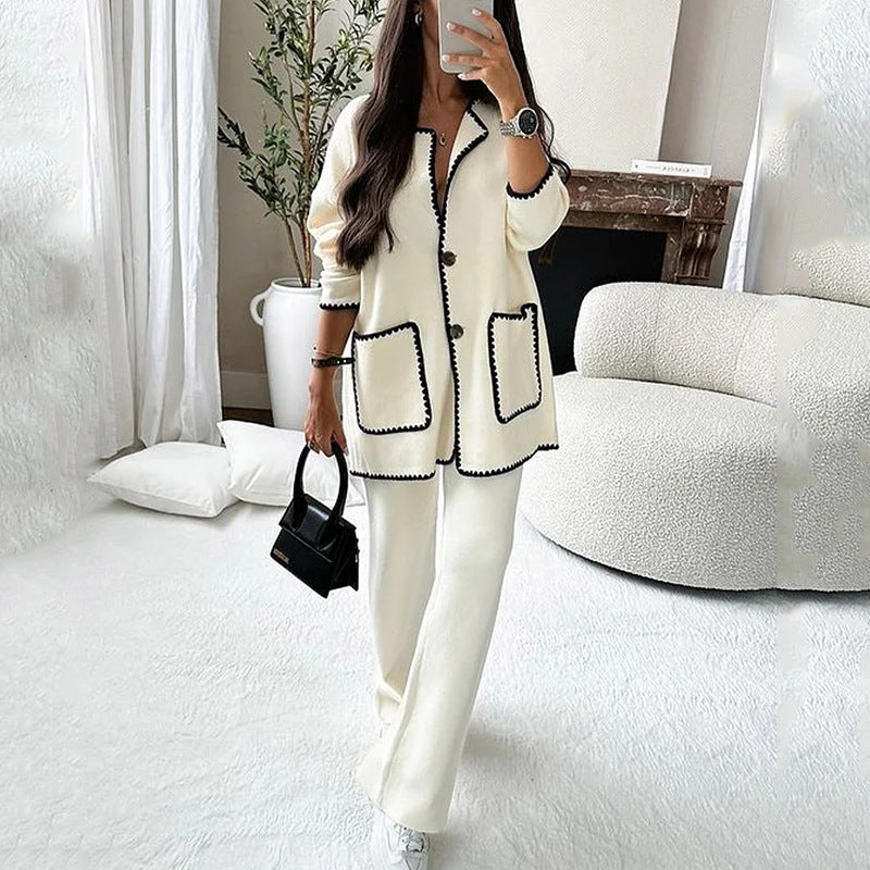 Women's Fashion Casual Loose Solid Color Two-piece Suits