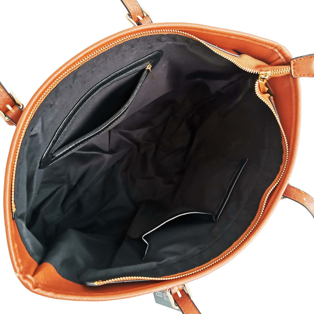 Women's Navy Style Bold Stripes Cross Pattern Leather Shoulder Bags