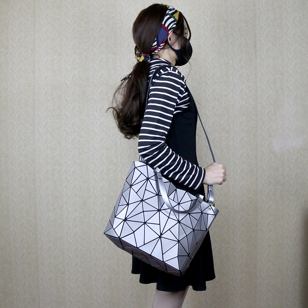 Rhombus Korean Style Fashionable Matte Finish Crossbody Bags