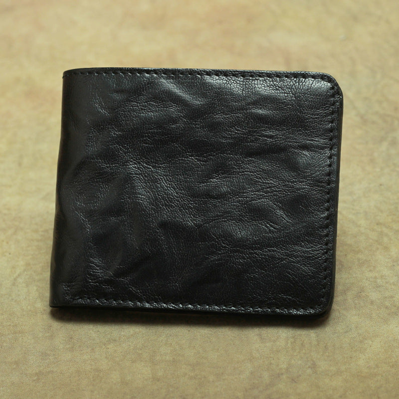 Women's & Men's & Leather Simple Retro Distressed Vegetable Tanned Men's Wallets