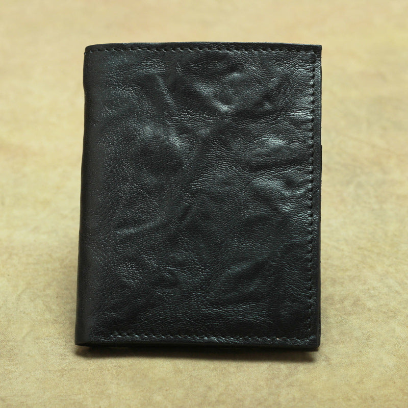 Women's & Men's & Leather Simple Retro Distressed Vegetable Tanned Men's Wallets